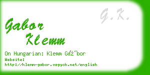 gabor klemm business card